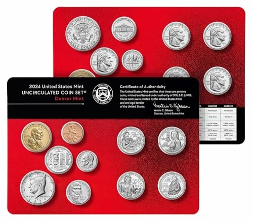 2024 United States Mint Uncirculated Coin Set with Certificate of Authenticity.