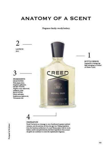 Creed Royal Oud perfume bottle with ornate logo design
