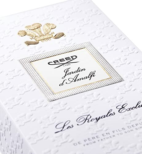 Creed Jardin d'Amalfi perfume box with embossed design and logo
