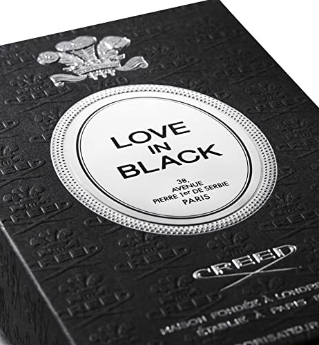 Creed Love in Black perfume box with embossed design