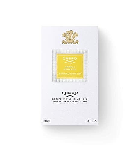 Creed Neroli Sauvage perfume box with gold emblem and text.