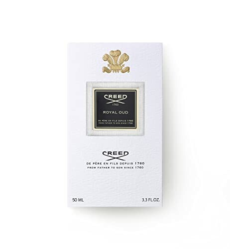 Creed Royal Oud perfume box with ornate logo design