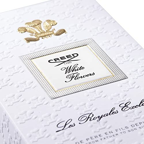 Creed White Flowers perfume box with ornate design