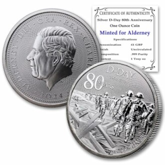 Silver D-Day 80th Anniversary Coin with certificate of authenticity.