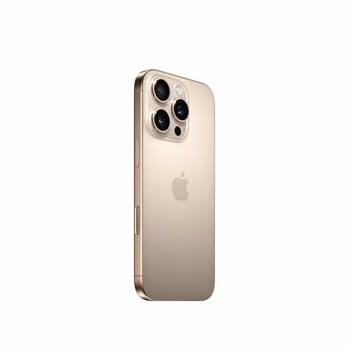 Gold smartphone with triple camera, back view