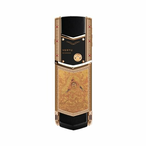 Luxury gold Vertu phone with intricate design