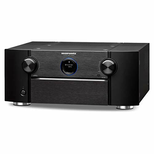 Black Marantz stereo receiver with knobs and display